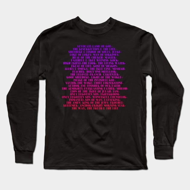 Names of Jesus #2 Long Sleeve T-Shirt by AlondraHanley